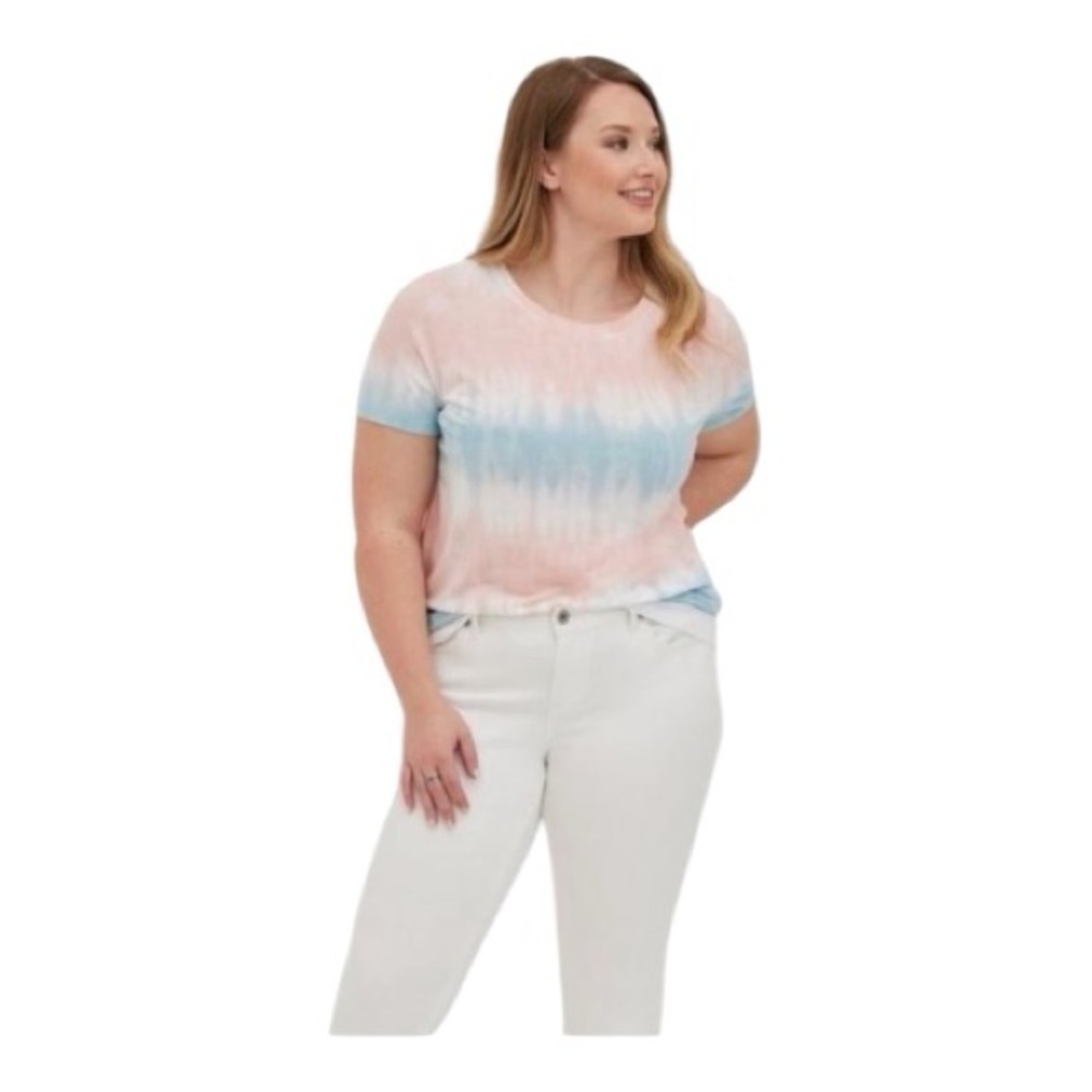 NWOT Torrid Size 2X Pink and Blue Tie-Dye Short Sleeve Tee